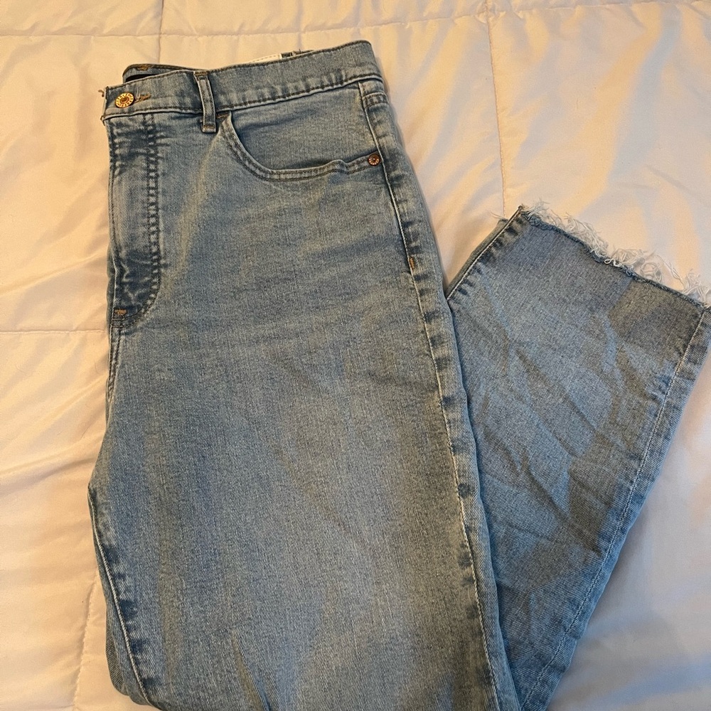 Express Blue Ankle Cropped Jeans